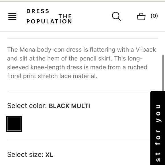 Dress the Population Mona Floral Long Sleeve Midi Dress Size XL NWOT - Picture 15 of 17